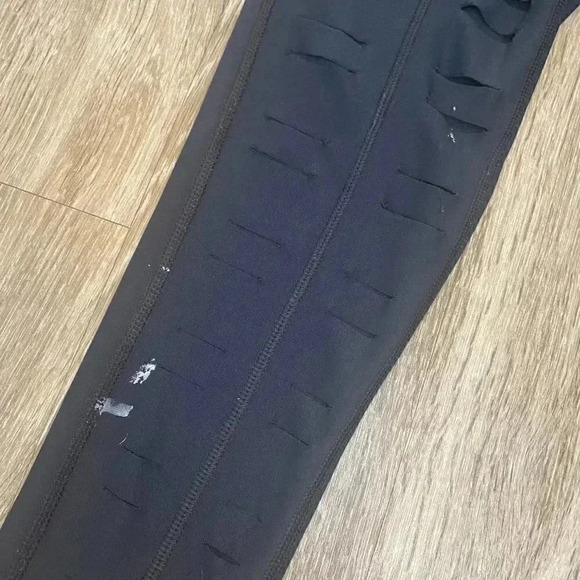 Womens 90 Degree by Reflex Black Slashed Leggings - XS - Picture 4 of 8